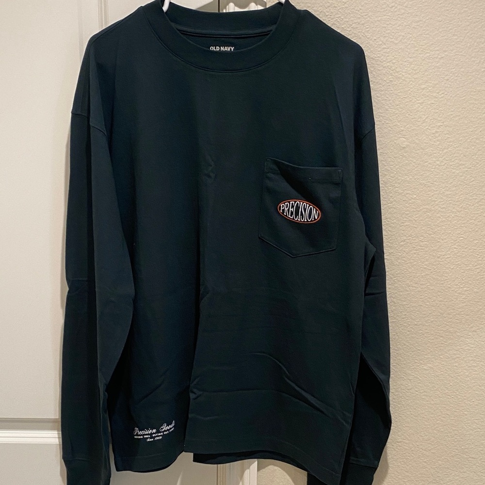 Old Navy Dark Green Long Sleeve Men's Tee